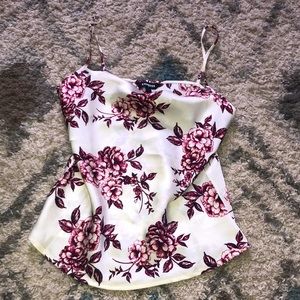 Satin Express Floral Tank Top